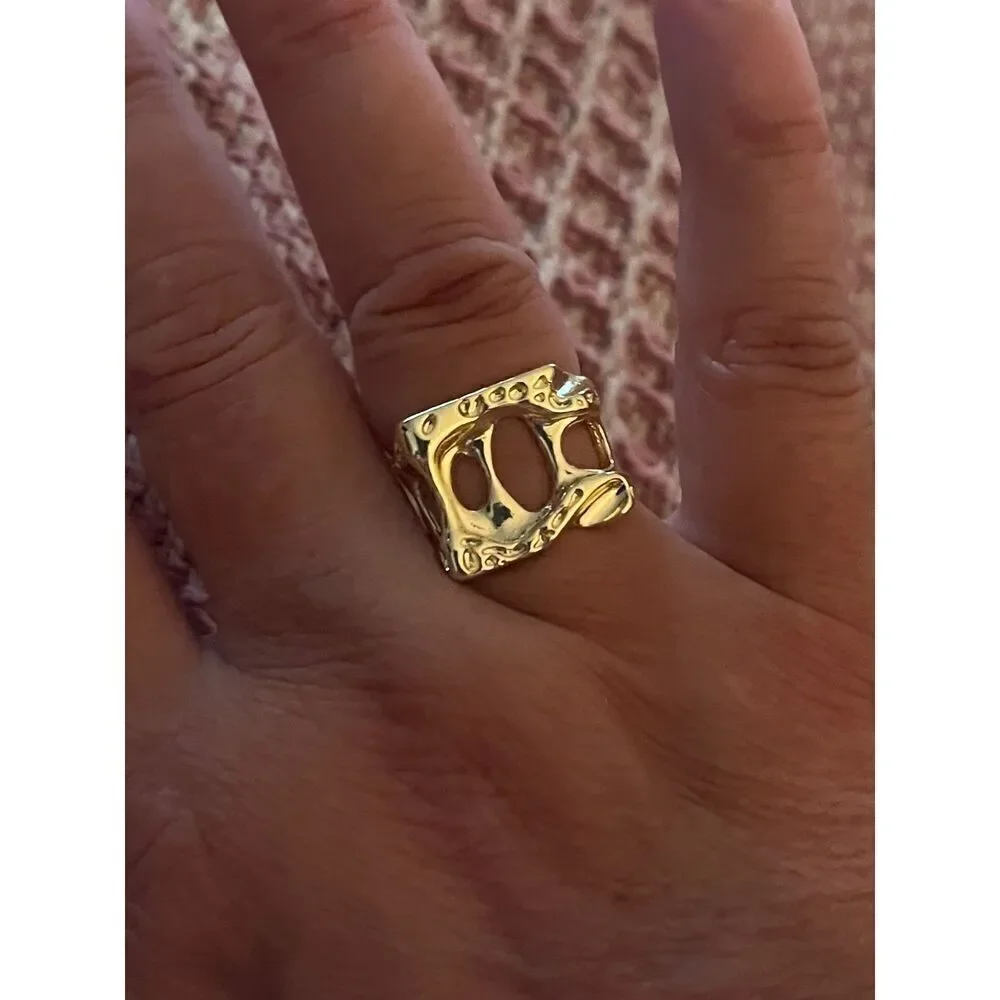 The Monster Ring adjustable  in yellow gold plated 925 silver